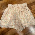 Skies Are Blue  flowy floral short‎ elastic waist and tie belt size MD cottage Photo 0