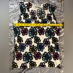 Joseph A Y2K Jospeh A. Bright Flowers on White Sleeveless Pet. Med. Photo 5