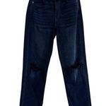 American Eagle  Black Distressed Mom Straight Jeans Photo 0