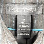 Lane Bryant  Gray Striped Lined Long Sleeves Front Blazer Coat, Size 14 Photo 2