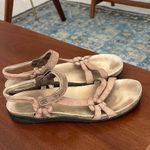 Teva Ventura cork tank khaki leather Velcro cross strap utility sandals 11 Photo 1