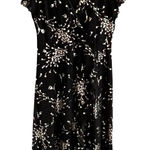 Kensie  Foil Print Chiffon Maxi Dress Size 12 Black Gold Hi-Low Whimsigoth Fairy Photo 0