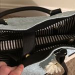 Betsey Johnson NWOT Betsy Johnson blue and white floral two tone tote bag with flower charm Photo 5