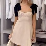 Bow Folds Decorate Sling Sexy Sleeveless Beach Party mini dress Tan Size XS Photo 2