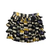 Diane Von Furstenberg  DVF 100% Silk Multicolor Ruffle Skirt Size 8 Photo 3