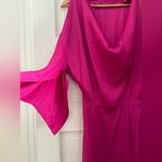 ZARA NWT  Woman SS24 Satin Effect Open Back Dress Magenta, Sz Small Photo 14