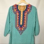 Urban Coco Blue & White Printed Boho V-Neck Half Sleeve Dress L Photo 7