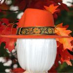 Pretty fall burnt orange felt fedora! Unisex Orange Photo 5