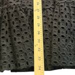 Anthropologie  Black Eyelet Smocked Waist Tiered Ruffle V Neck Dress XL Photo 8