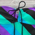 Hula Honey  Purple Stripe Tube Cutout Padded Swimwear Tankini Top Medium M Photo 2