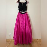 PINK by Alexia Designs 5611 black beaded hot pink satin two piece dress NEW 0 Photo 9