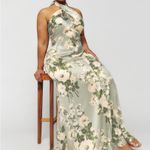 Reformation NWOT  Veria Silk Halter Dress in Tarragon Size 6 Photo 10