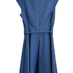 Reiss  Nikita Panel Fit and Flare Belted Blue Dress Photo 2