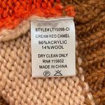 Lush Clothing Lush cream red camel Colorblock v-neck sweater women’s size large Photo 6