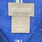 Chico's ‎ Shirt Dress Womens S Ikat Print Midi 100% Linen Long Sleeve Button Up Photo 3
