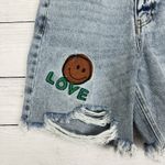 Forever 21 Denim Embroidered Shorts Jean Sz Small Distressed Funky Patches Retro Photo 3