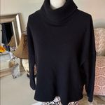 Old Navy  black cotton funnel turtleneck oversized boxy waffle knit top M Photo 1