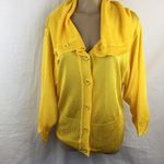 Adrienne Vittadini  Women's Neon Yellow Knit Drape Neck Cardigan Sweater NEW M Photo 2