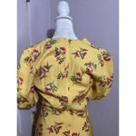 Jill Stuart  Puff Sleeve Yellow Floral Fit & Flare MIDI Dress 0 Photo 6