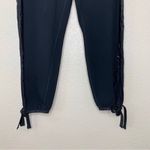 Fabletics Athletic Black Kara Ankle Tie Satin Stripe Jogger Pants Photo 4