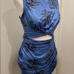 Amazon BTFBM Blue Summer Tropical Leaf Bodycon Cutout Sleeveless Mini Dress - S Photo 11