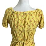 With Jean Loretta Cherry Puff Sleeve Mini Dress Women’s Size XS Yellow Cottageco Photo 7