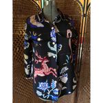 Size S//By Anthropologie Whimsical Animal Print Sweater Coat Black Photo 3