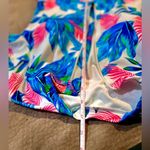 One Piece NWOT Pink & Blue Leaves/ Zip Up Front /Half Sleeve Swimsuit Size:Small Photo 8