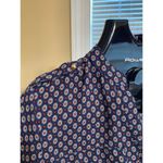 Womens New Direction sheer button up blouse tab sleeves size petite medium Blue Photo 4