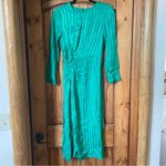 & Other Stories & Other Stories Paris Atelier Twist Knot Green Striped Long Sleeve Midi Dress Photo 3