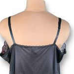 Vintage Perfect Form Slip Dress Black Lace Full Adjustable Strap Nylon Vneckline Size XL Photo 3