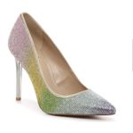 mix no. 6 Stilettos Crystal Embellished Rhinestone Pumps Ombre Pastel Rainbow π Shadow Clear Heel Pride Photo 0