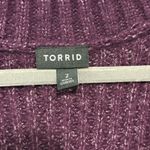 Torrid  Boyfriend Cardigan Pointelle Sleeve Sweater Burgundy Long Line Oversized Photo 8