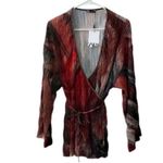 ZARA  Pleated Orange Kimono Top(Size Medium) Photo 3