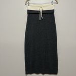 Sandro  Long Double Waistband Gray Wool‎ Cashmere Blend Midi Skirt Size 38 Photo 3