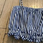 MDS Stripes Blue & White Striped Crop Top Size 0 Photo 1