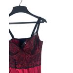 Cacique Red Black Lace Corset Bustier Bra Top Size 14/16 Lingerie Goth Pinup Photo 3