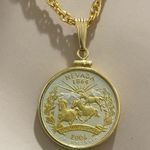 2006 NEVADA The Silver State Quarter Coin Necklace 14K Gold Filled Photo 3
