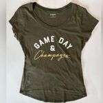 EXPRESS Game Day & Champagne Green & Gold S/S Tee Size XS Photo 0