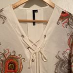 Kay Celine Peacock Print Caftan Blouse Photo 2