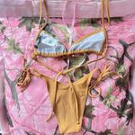 Missguided bralette tie bikini set tan color high rise cheeky Photo 6