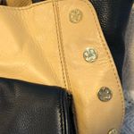 Emma Fox  Large Tan/Black Leather Gold accent Purse Photo 3
