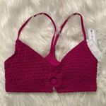 The Bikini Lab Smocked Bralette Bikini Top Raspberry Pink Photo 3