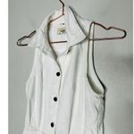 DL1961 White Denim Daphne Silver Button Sleeveless Midi Dress Size Small Photo 4