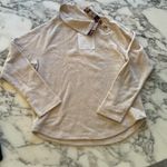 J.Crew NWT  wide button collar sweatshirt Heather Cream Sz M HOLE TO BE SEWN Photo 4