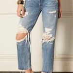 Boyish  Light Wash Destroyed Preppy Western Coastal Straight Leg Slouchy Jeans 28 Photo 0