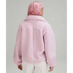 Lululemon Rare Cinchable Fleece Zip-Up Jacket Pink Peony, 8 Cozy Teddy Sherpa Photo 1