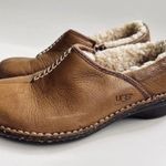 UGG  Bettey 1928 Shearling Lined Brown Leather Tan Slip-On Shoes Size 7 Photo 0