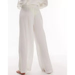 Topshop Casual Textured Beach Trouser in White, Size L Photo 2