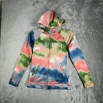 Burton  Shirt Womens Small Green Tie Dye Zip‎ Up Peak Hoodie Sweatshirt Outdoors Photo 1